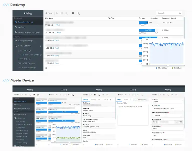 Download web tool or web app AriaNg Native