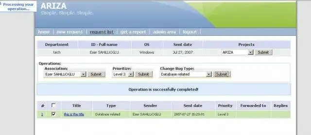 Завантажте веб-інструмент або веб-програму ARIZA: інструмент відстеження помилок/запитів