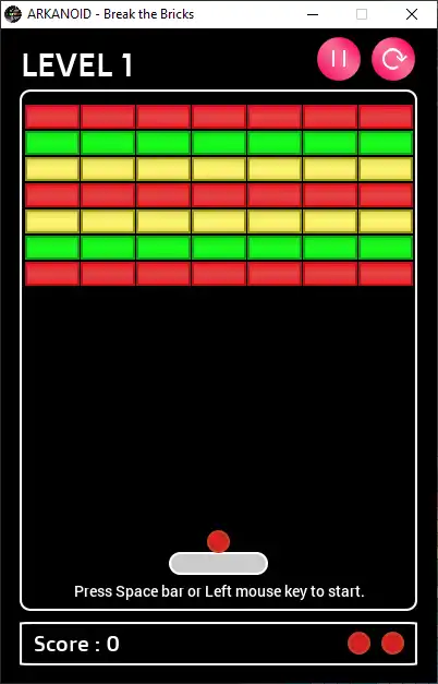 Laden Sie das Web-Tool oder die Web-App Arkanoid – Break the Bricks Game herunter