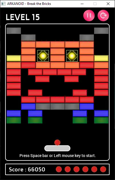 Laden Sie das Web-Tool oder die Web-App Arkanoid – Break the Bricks Game herunter