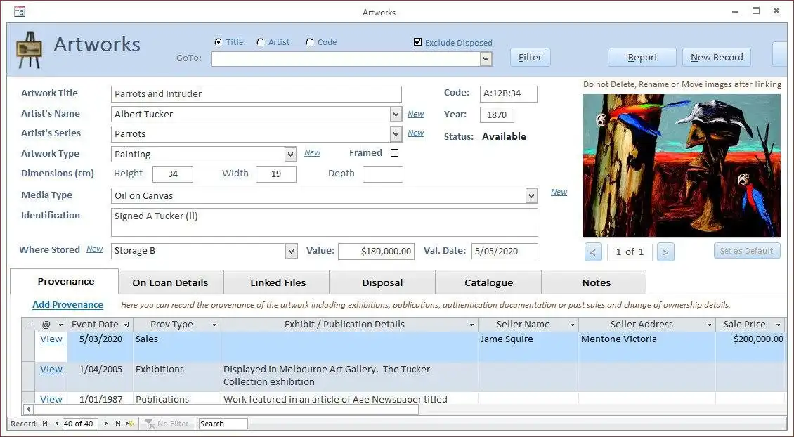 Download de webtool of webapp Database Kunstcollecties