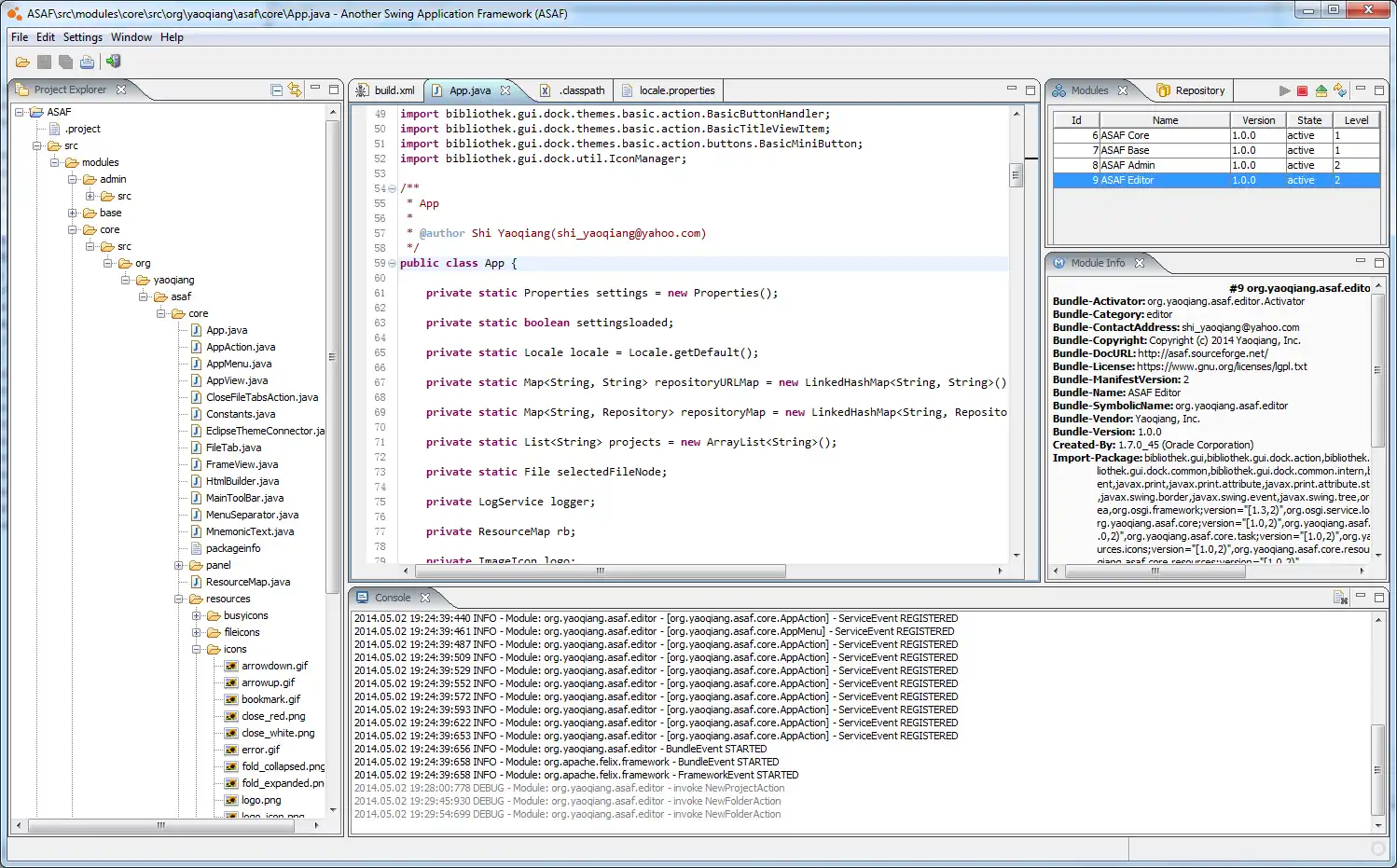 Mag-download ng web tool o web app ASAF - Isa pang Swing App Framework