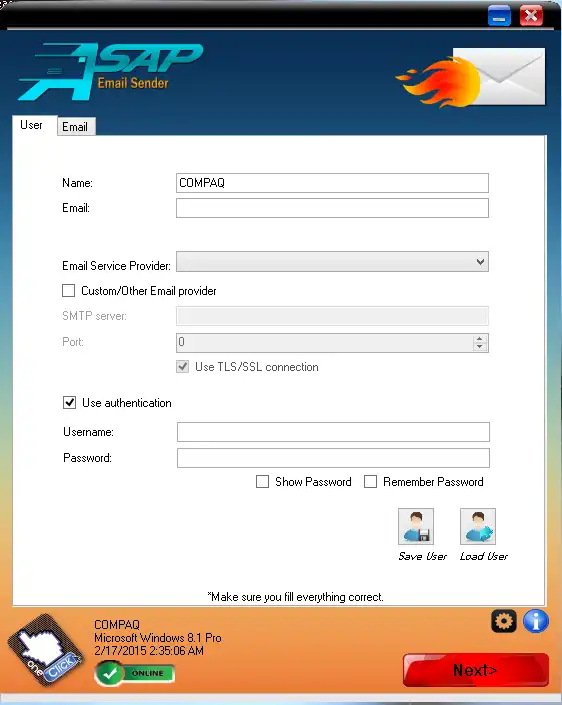 Download web tool or web app ASAP Email Sender