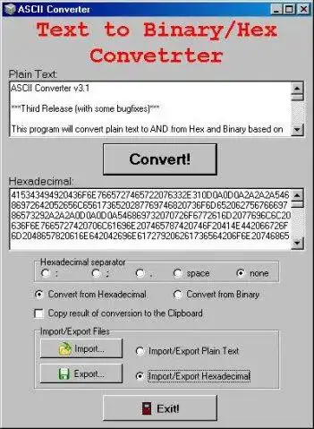 Download web tool or web app ASCII Converter