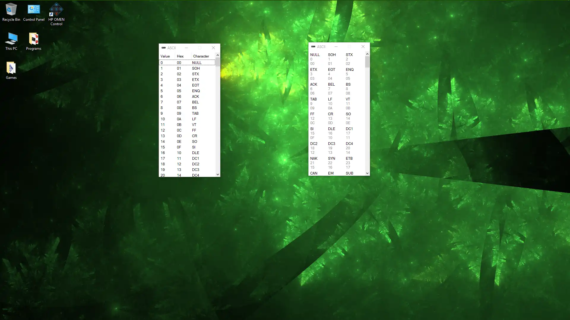 Scarica lo strumento Web o la tabella ASCII dell'app Web