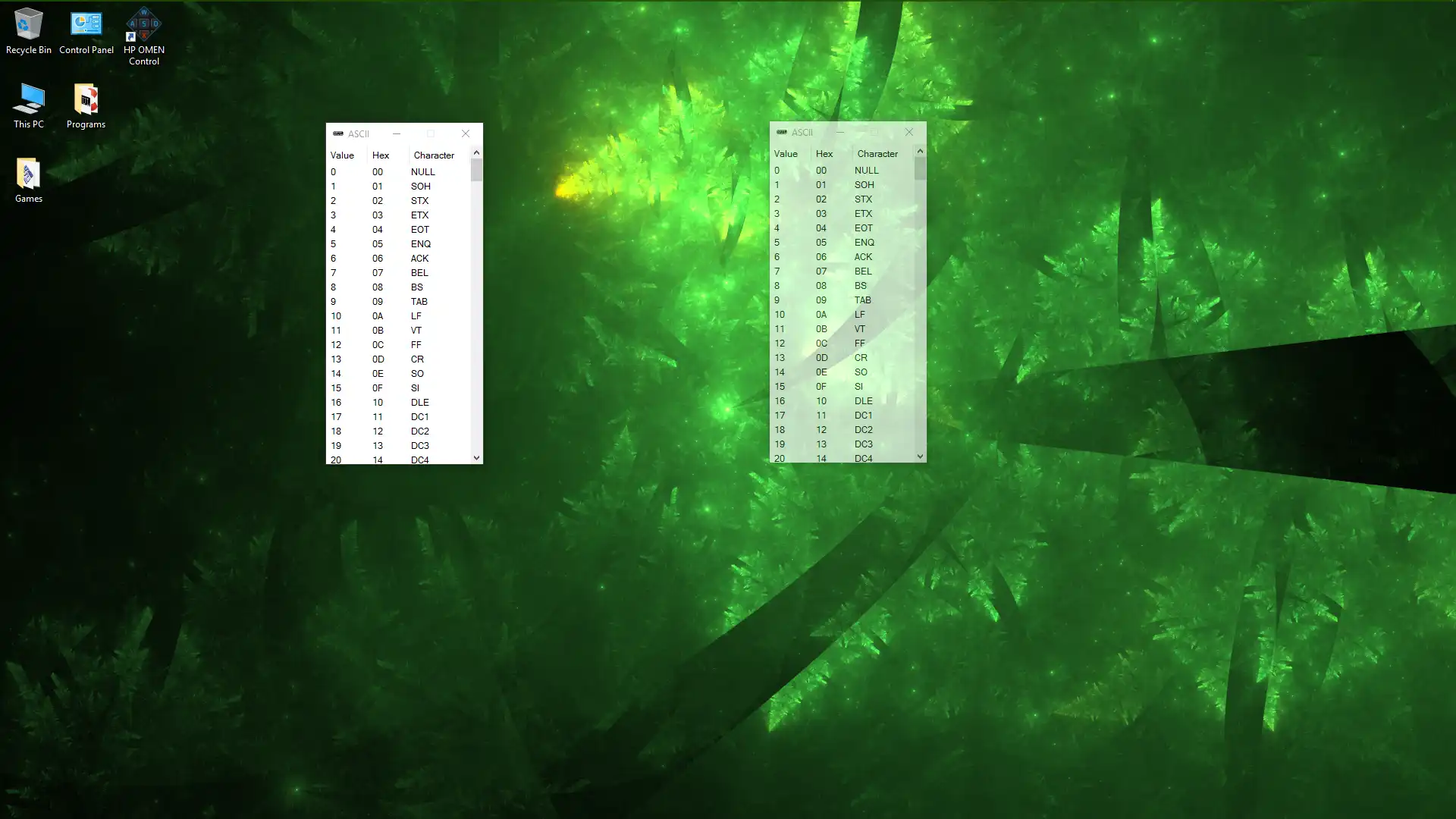 Scarica lo strumento Web o la tabella ASCII dell'app Web