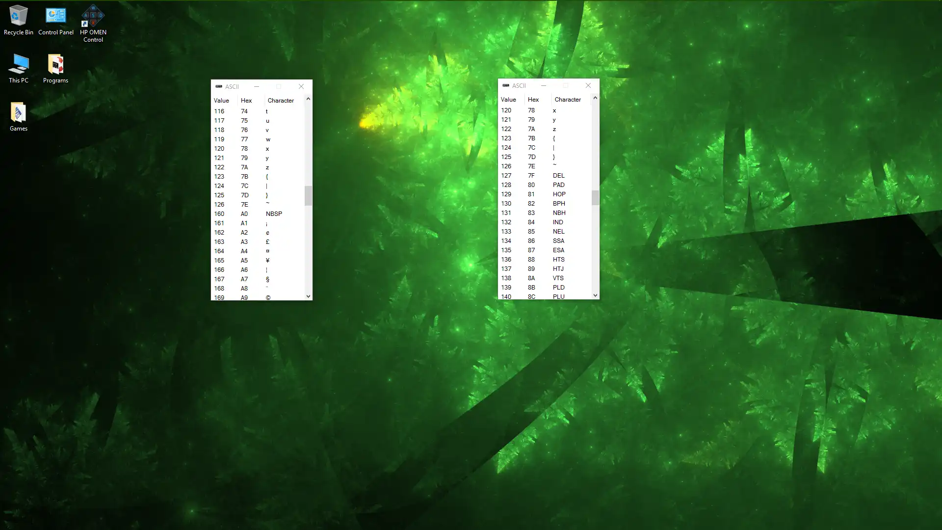 הורד כלי אינטרנט או אפליקציית אינטרנט ASCII Table