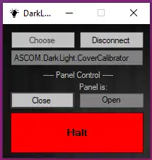 Web aracını veya web uygulamasını indirin ASCOM DarkLight Cover/Calibrator