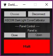 Download de webtool of webapp ASCOM DarkLight Cover/Calibrator