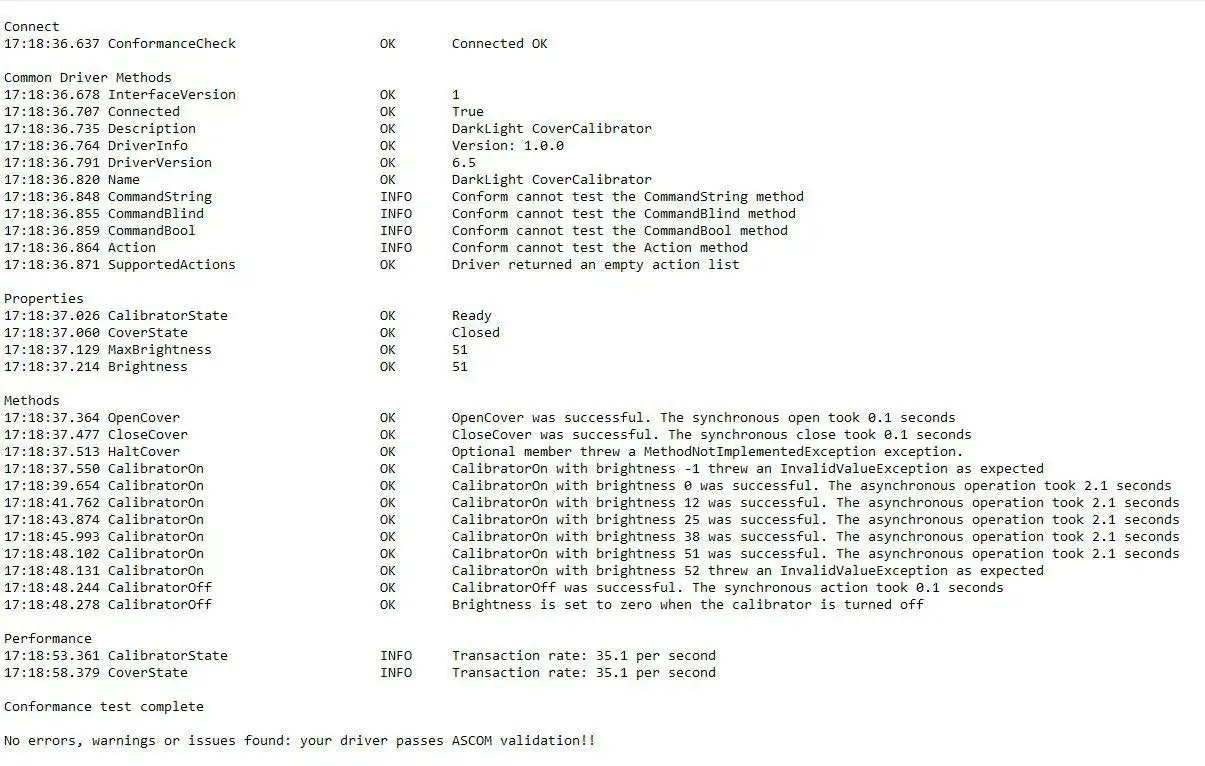 Mag-download ng web tool o web app na ASCOM DarkLight Cover/Calibrator