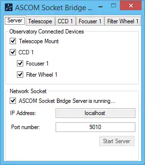 Download web tool or web app ASCOM Socket Bridge Server