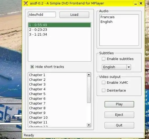 دانلود ابزار وب یا برنامه وب ASDF: یک DVD Frontend ساده برای MPlayer
