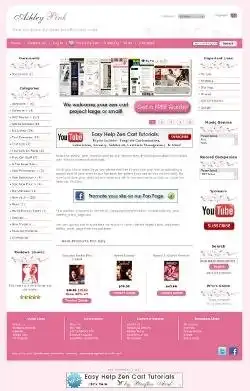 웹 도구 또는 웹 앱 Ashley Pink 무료 젠 카트 템플릿 다운로드
