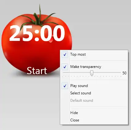WebツールまたはWebアプリをダウンロードする簡単なポモドーロタイマー