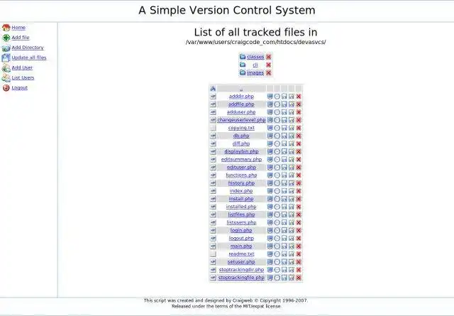 Laden Sie ein Web-Tool oder eine Web-App herunter. Ein einfaches Versionskontrollsystem