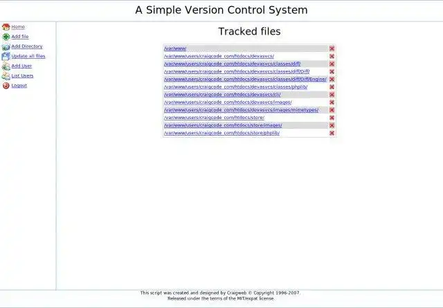 Unduh alat web atau aplikasi web Sistem Kontrol Versi Sederhana