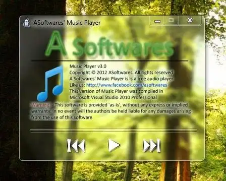 Завантажте веб-інструмент або веб-програму A Softwares Music Player