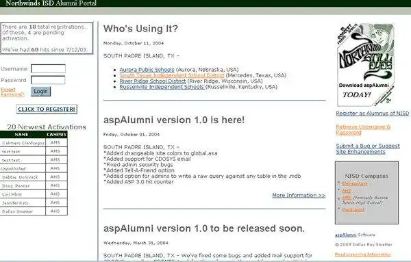 Download web tool or web app aspAlumni