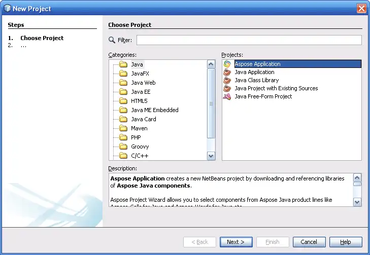 Download web tool or web app Aspose for NetBeans