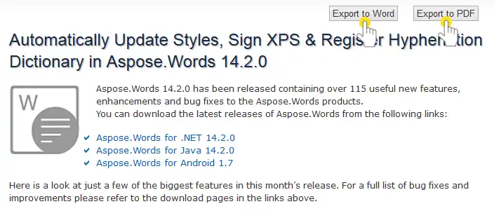 Download web tool or web app Aspose for Sitefinity