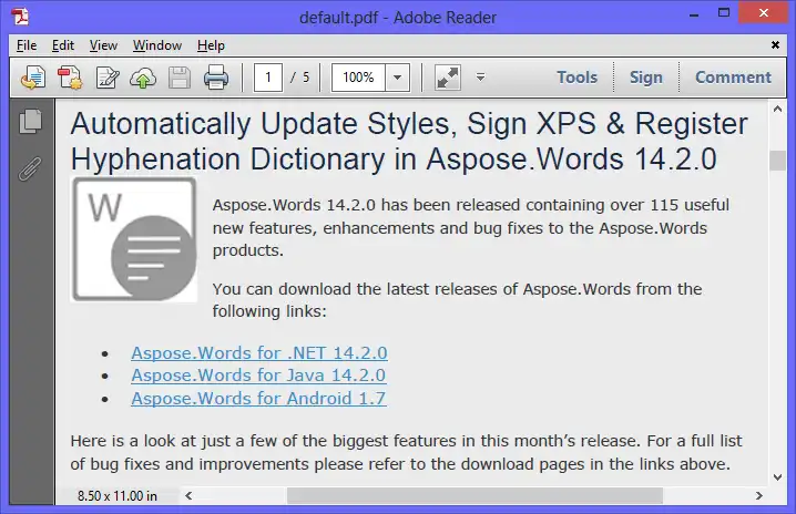 Download web tool or web app Aspose for Sitefinity