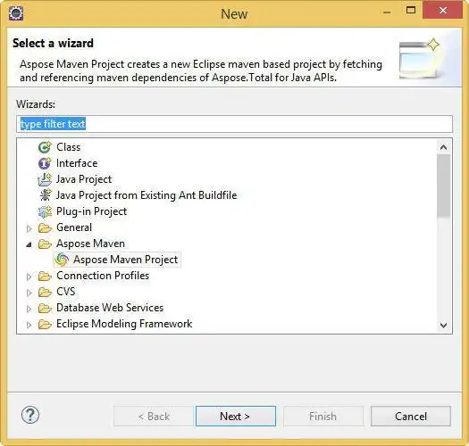 Download webtool of webapp Aspose Maven voor Eclipse