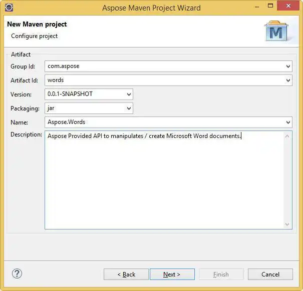 Download web tool or web app Aspose Maven for Eclipse