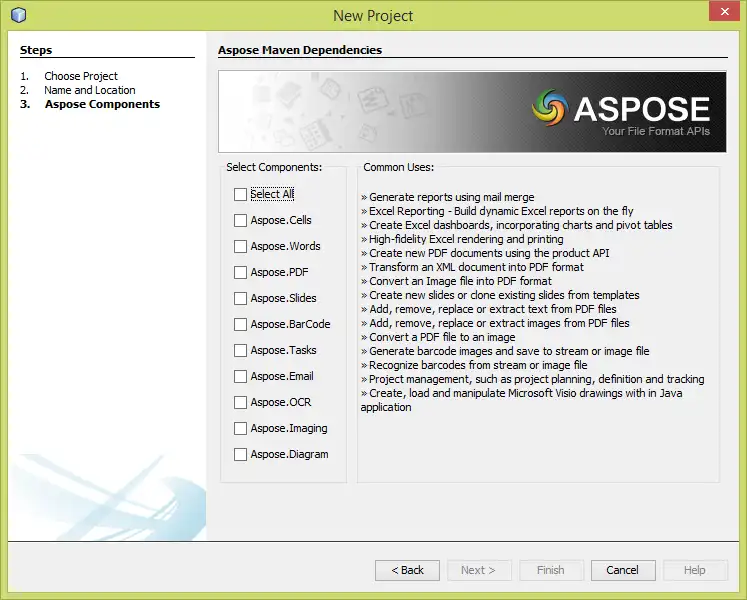 下载 Web 工具或 Web 应用 Aspose Maven for NetBeans