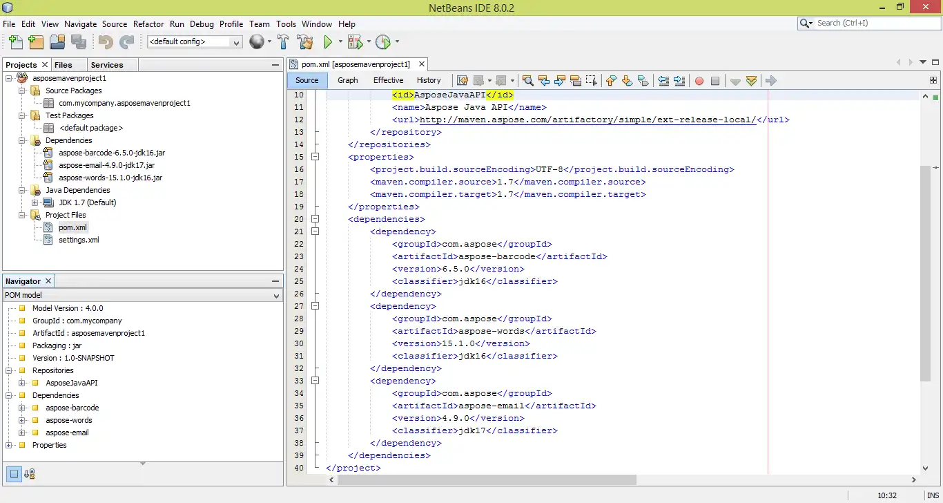 下载 Web 工具或 Web 应用 Aspose Maven for NetBeans