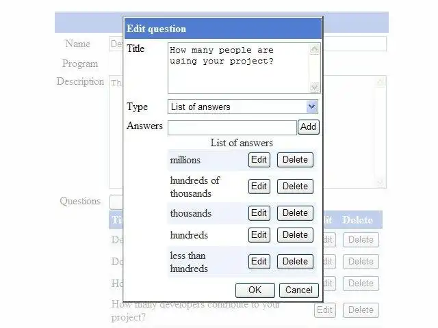 Download web tool or web app AspQuestionnaire