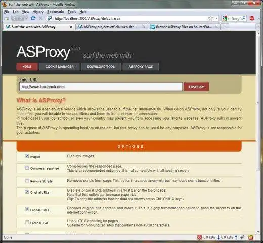 Descargue la herramienta web o la aplicación web ASProxy