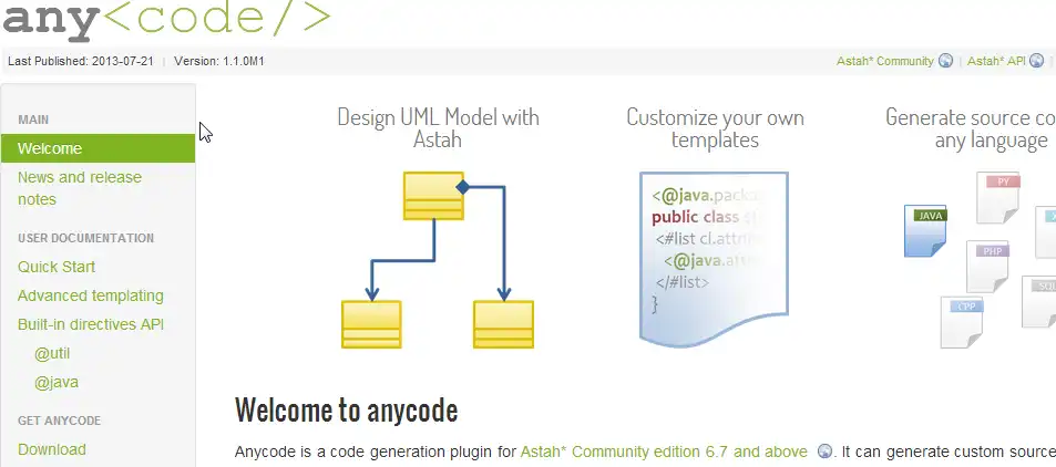 WebツールまたはWebアプリastah-anycode-pluginをダウンロードする