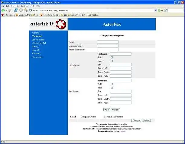 Download web tool or web app AsterFax - Asterisk Email to Fax Gateway