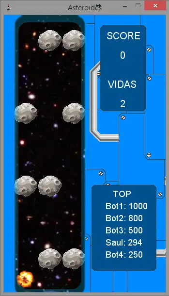 Download webtool of web-app Asteroides om online in Windows online via Linux te draaien