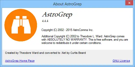 Unduh alat web atau aplikasi web AstroGrep