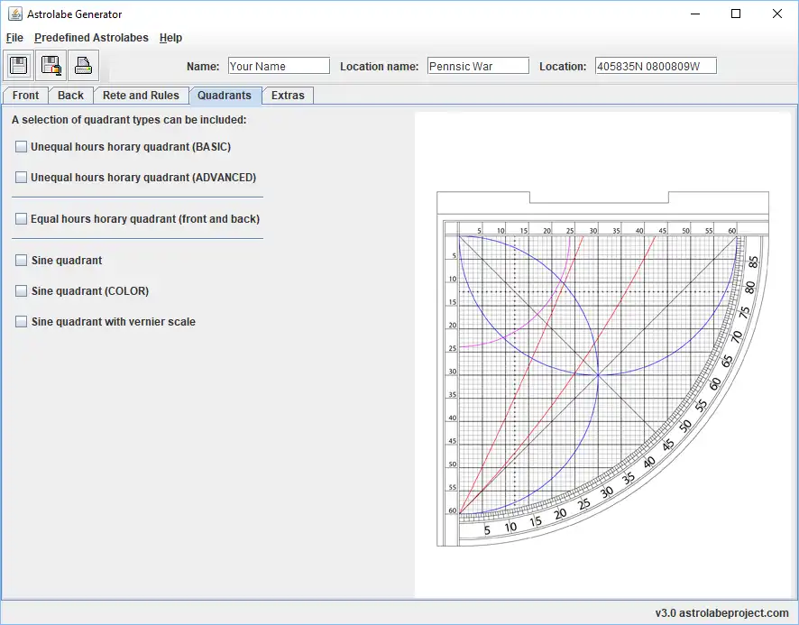 Download web tool or web app Astrolabe Generator