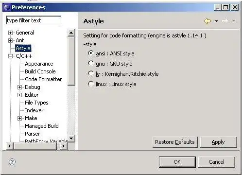 Download web tool or web app Astyle Eclipse plugin