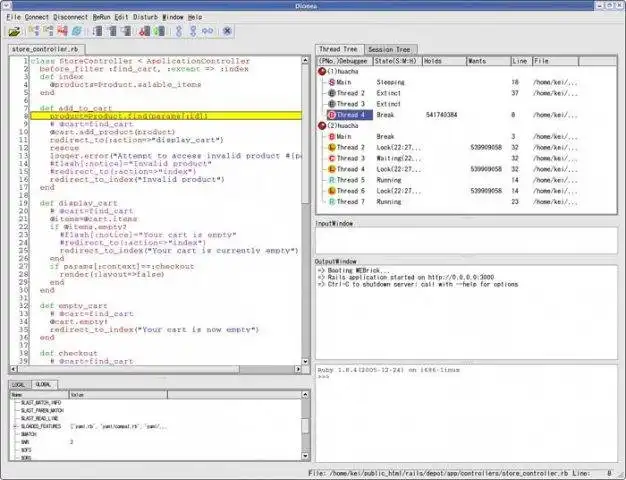 Download web tool or web app Asynchronous distributed debugger Dionea