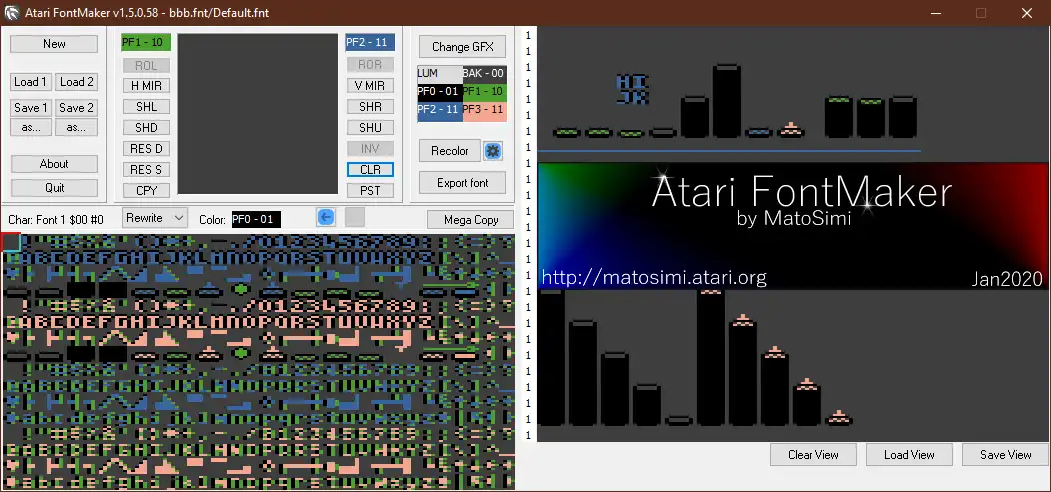 Download web tool or web app Atari FontMaker