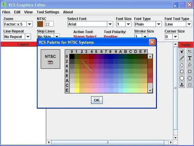 Scarica lo strumento Web o l'app Web Atari VCS (2600) Editor grafico per l'esecuzione in Linux online