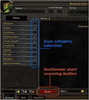 ดาวน์โหลดเครื่องมือเว็บหรือเว็บแอป Auctioneer Addon สำหรับ World of Warcraft เพื่อทำงานใน Windows ออนไลน์ผ่าน Linux ออนไลน์