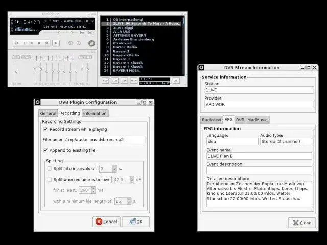 הורד כלי אינטרנט או אפליקציית אינטרנט Audacious DVB Input Plugin