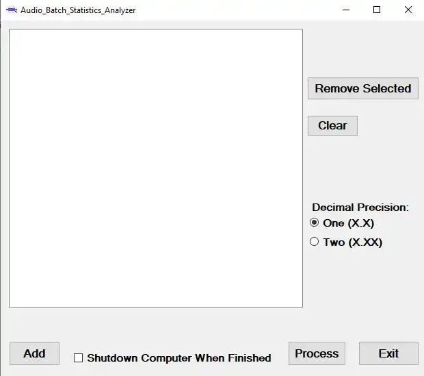 Download web tool or web app Audio Batch Statistic Analyzer