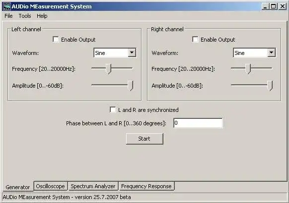 ดาวน์โหลดเครื่องมือเว็บหรือเว็บแอป AUDio MEasurement System