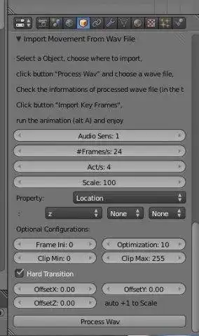Laden Sie das Web-Tool oder die Web-App Audio to Mov Script herunter (Blender 2.5)