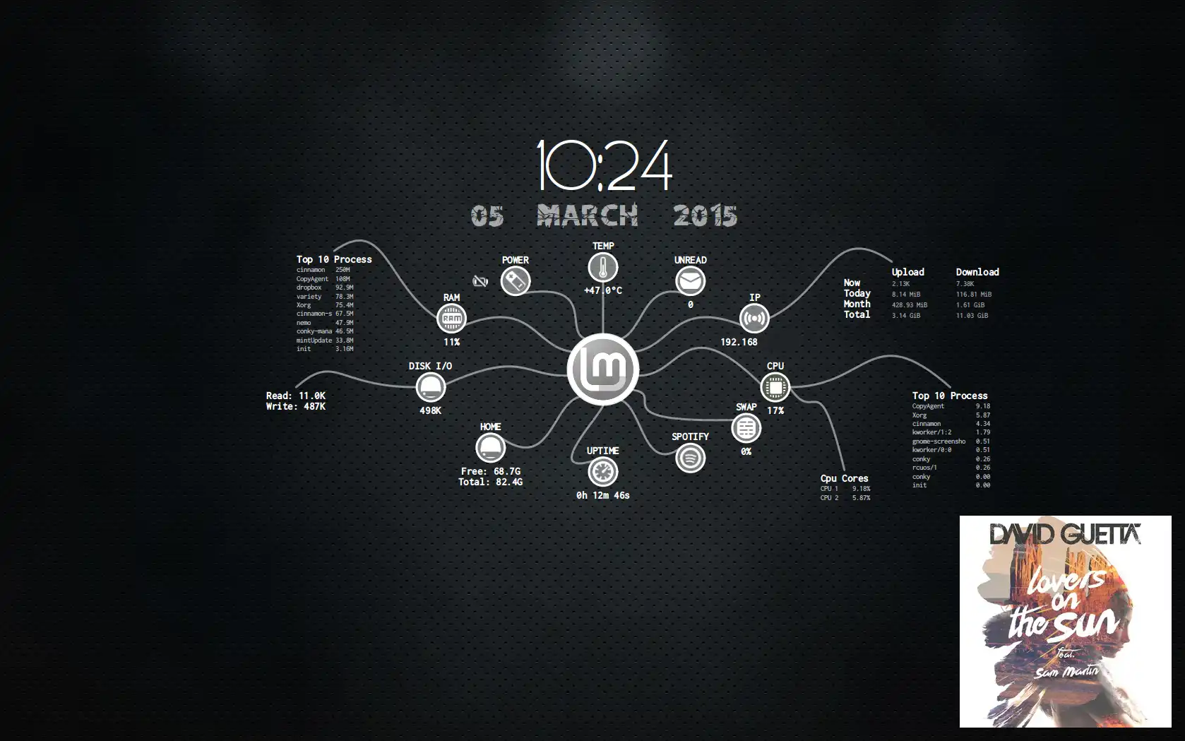 Download web tool or web app Aurora Conky Theme
