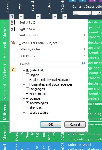 Download web tool or web app Australian Curriculum Assessment Grid