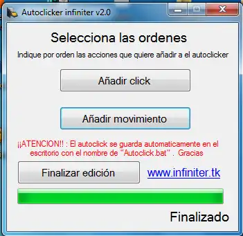 Mag-download ng web tool o web app Autoclicker infiniter