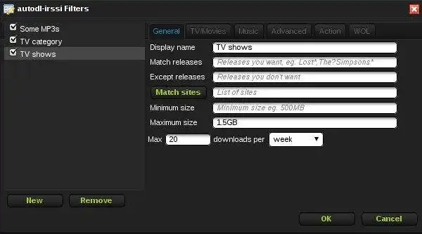 Web aracını veya web uygulamasını indirin autodl-irssi