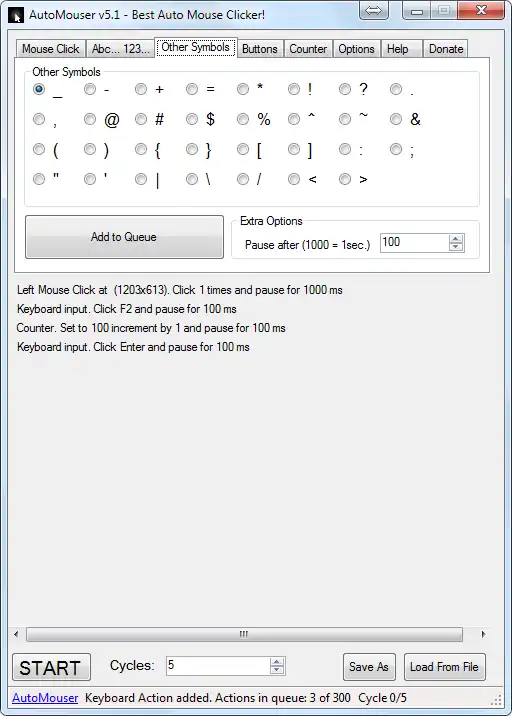 Download web tool or web app AutoMouser - AUTO MOUSE  KEYBOARD 100+ 